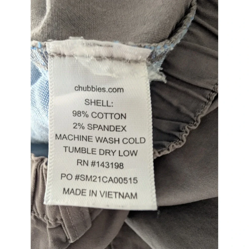 Chubbies Originals Gray Elastic Waist Stretch Cotton Shorts Womens Medium - Picture 7 of 10